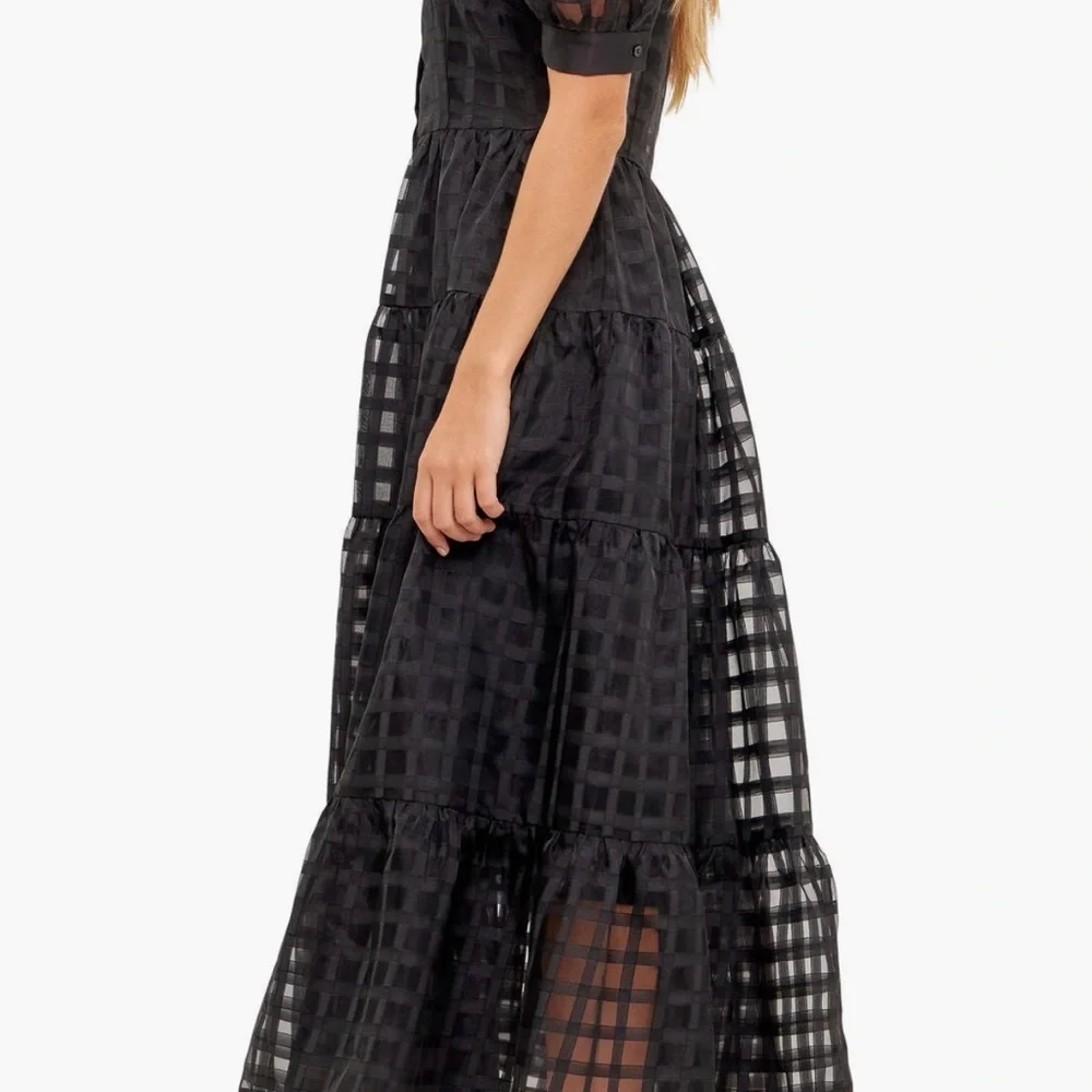 English Factory Black Grid Midi Dress - Picture 2 of 6